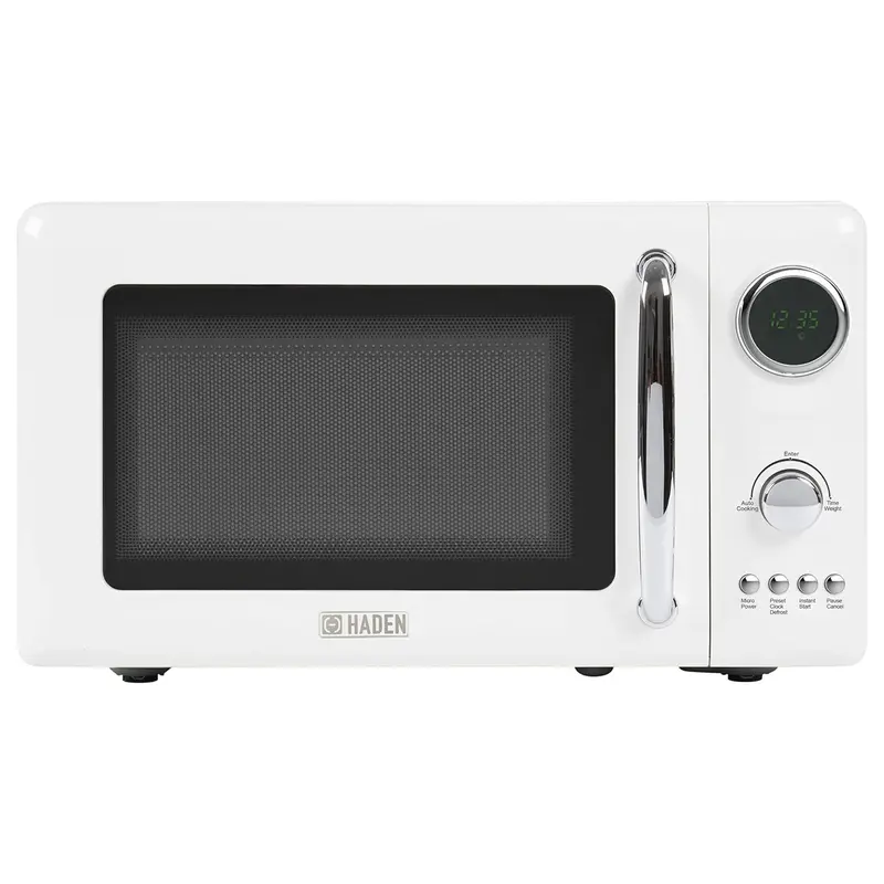 Haden 0.7 Cu. Ft. 700-Watt Microwave Oven With Digital Controls – Ivory And Chrome Accents (Open Box) 1