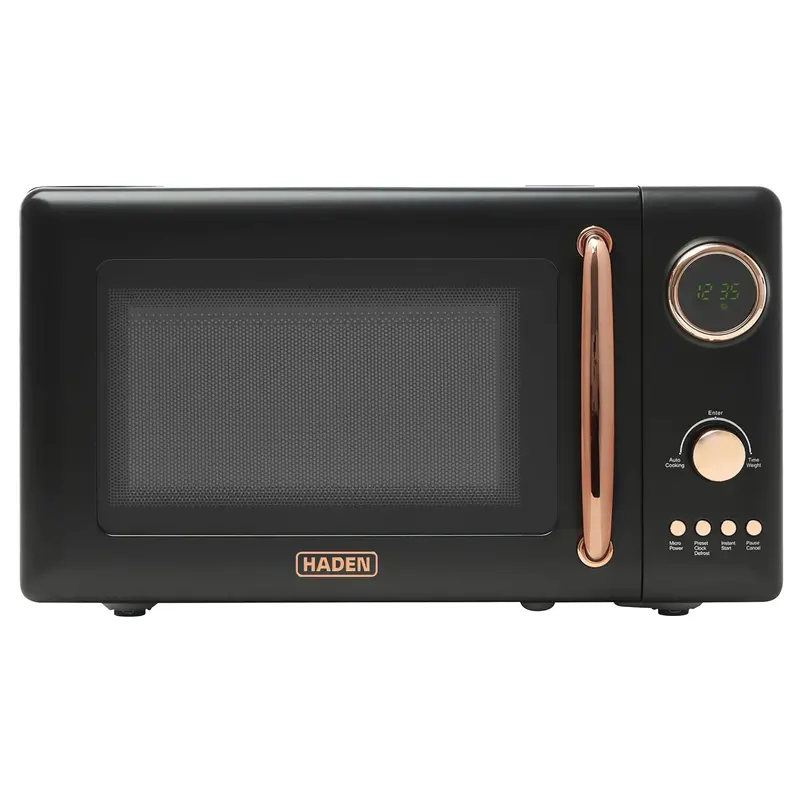 Haden 700W Compact Microwave Oven – 0.7 Cu Ft Digital Model In Black & Copper 1