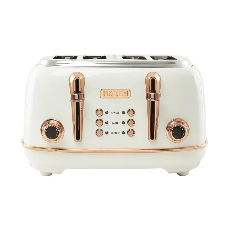 Haden Heritage Ivory & Copper 4-Slice Wide-Slot Stainless Steel Toaster 1