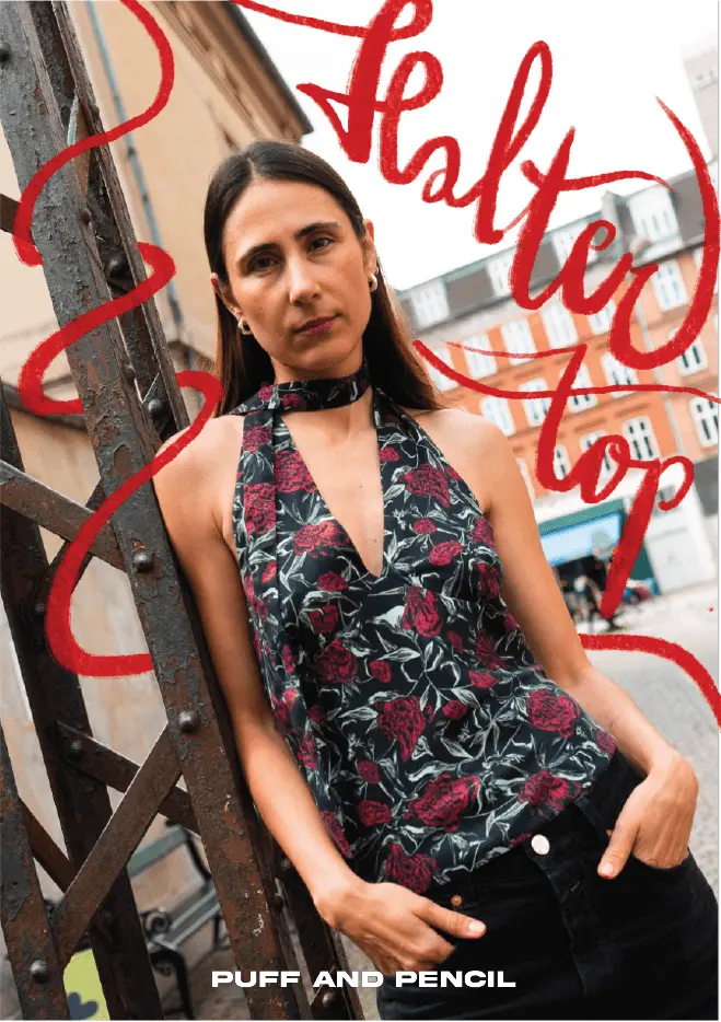Halter Top Sewing Pattern – Printed Paper Template By Puff And Pencil 1