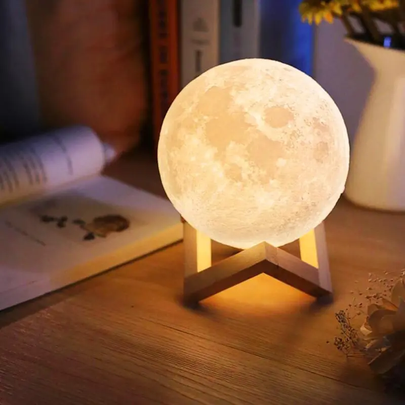 Handcrafted 3D Moon Lamp – Realistic Lunar Replica 1