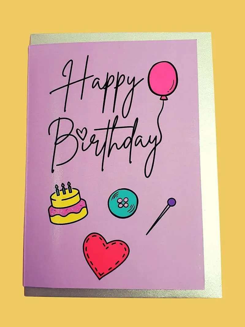 "Happy Birthday" Sewing-Themed Birthday Card By Sew Anonymous 1