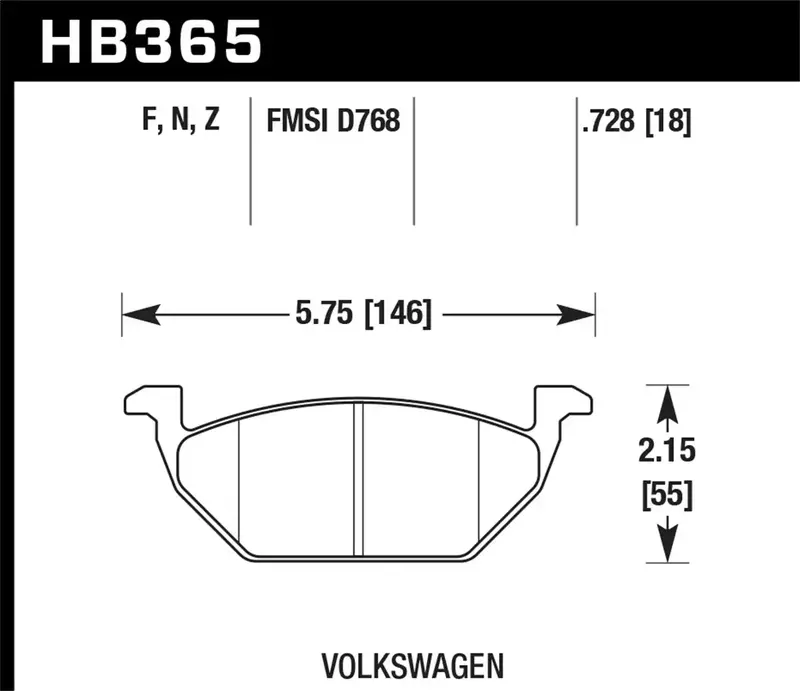 Hawk Hp Plus Brake Pads — High-Performance Disc Pads With 0.728-Inch Thickness (Hb365N.728) 1