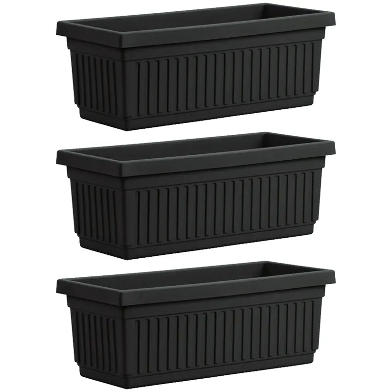 Hc Companies 30" Fluted Venetian Window Box – Indoor/Outdoor Planter, 3-Pack 1