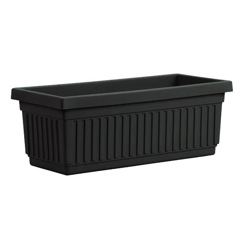 Hc Companies 30-Inch Fluted Venetian Garden Window Box – Durable Black Plastic Planter 1
