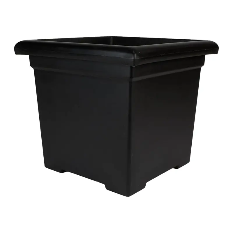 Hc Companies Accent Square Planter – 15.5" Plastic Pot With Drainage Holes (Black) 1