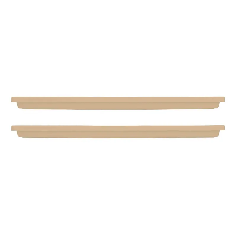 Hc Companies Venetian 23.5-Inch Sandstone Rectangular Planter Saucers – 2-Pack 1