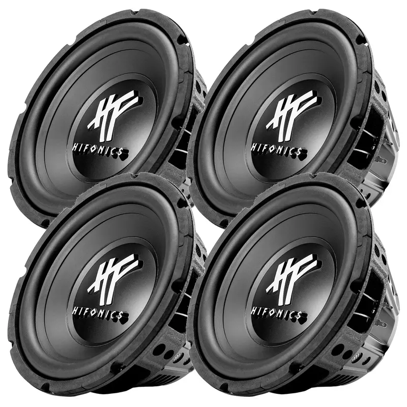 Hifonics 10-Inch Car Subwoofer Bundle – 4-Pack, 200W Rms Per Unit 1