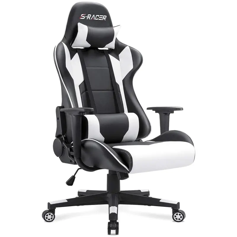 Homall High-Back Leather Gaming Chair With Adjustable Lumbar Support – Swivel Office Seat (Open-Box) 1