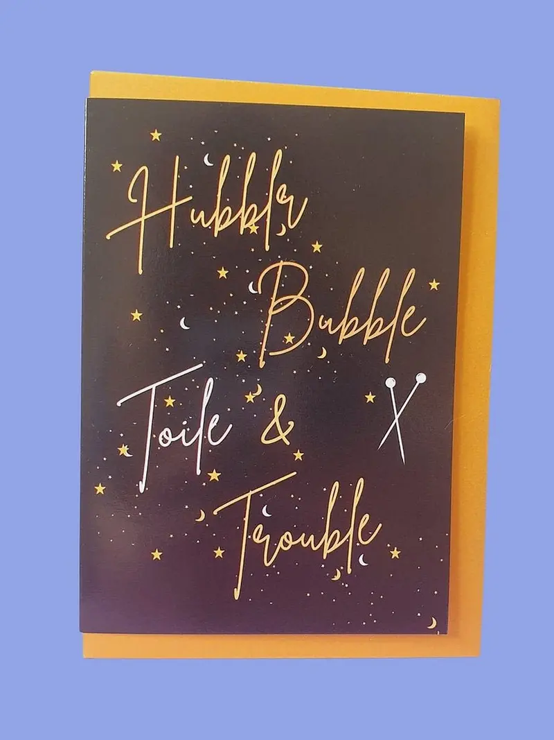 "Hubble, Bubble, Toile And Trouble" Enchanted Sewing Greeting Card By Sew Anonymous 1