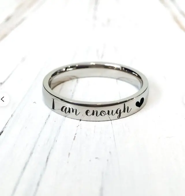 'I Am Enough' Sterling Silver Ring – Handcrafted 925 Silver Jewelry 1