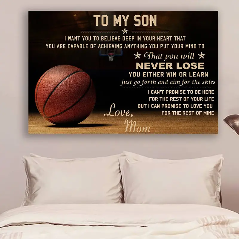 Inspirational Basketball Wall Art – 'Mom To Son' Motivational Poster 1