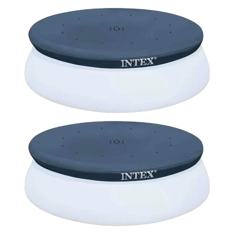 Intex 10-Foot Easy Set Above-Ground Pool Round Debris Cover – 2-Pack 1