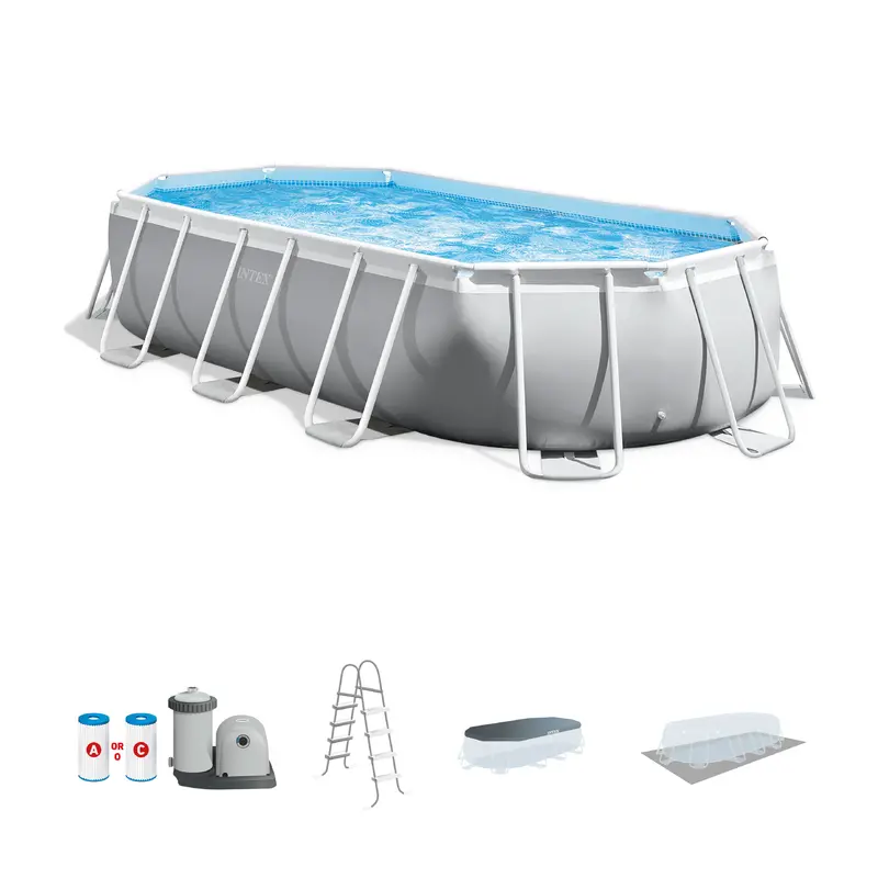 Intex 16.5' X 9' X 48" Oval Prism Frame Above-Ground Pool Pump Kit (For Parts) 1
