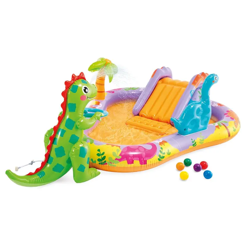 Intex Dino Park Kiddie Pool – Inflatable Play Center With Slide And Splash Pad 1