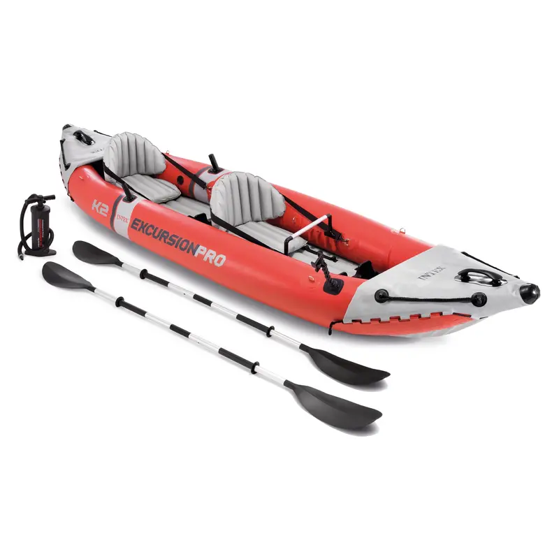 Intex Excursion Pro Inflatable Kayak – 2-Person, Includes Oars & Pump, Red, Open-Box 1