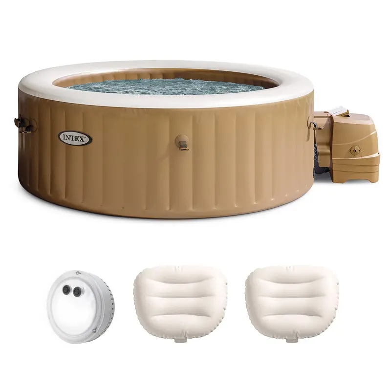 Intex Purespa 4-Person Inflatable Hot Tub With Multicolor Led Lights & Headrests – 2-Pack 1