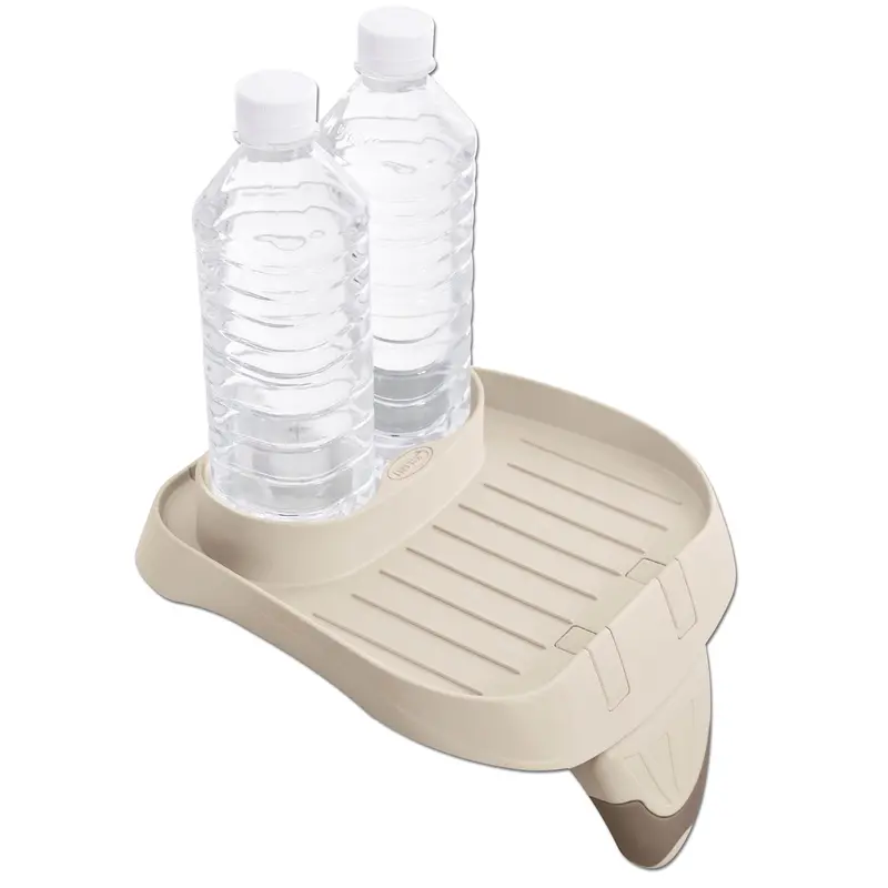 Intex Purespa Cup Holder & Refreshment Tray Accessory – 3-Piece Tan Set 1