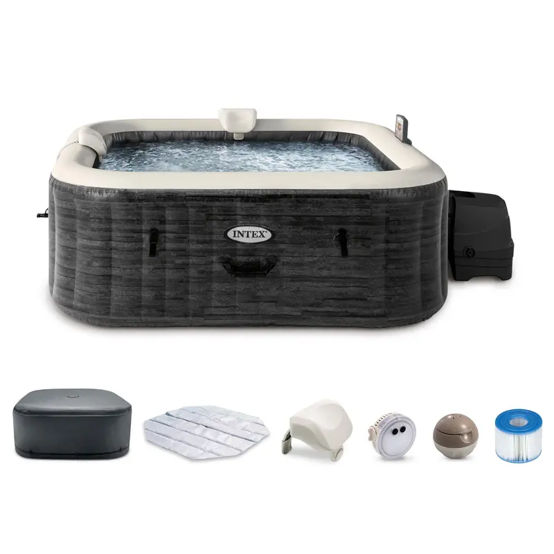 Intex Purespa Plus Inflatable Hot Tub – 6-Person, 170 Airjets, Greystone – Refurbished 1
