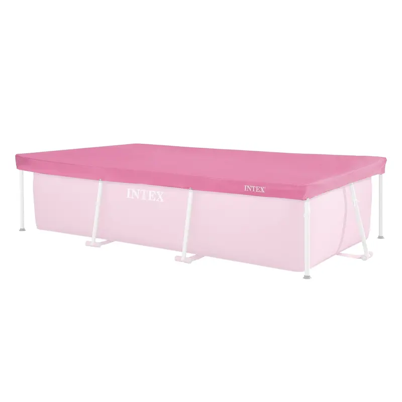 Intex Rectangular Pool Cover – 8.5 Ft X 5.3 Ft Outdoor Backyard Swimming Pool Protector (Pink) 1