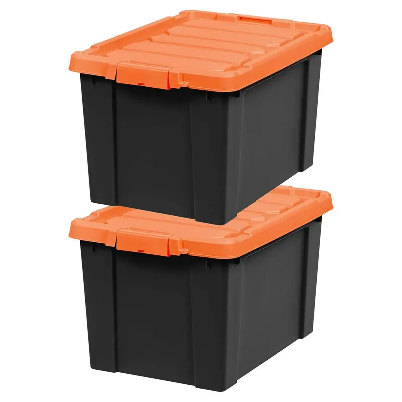 Iris Usa 20-Gallon Stackable Storage Bins – Locking Dual-Pack, 20 Gal Each (Open Box) 1