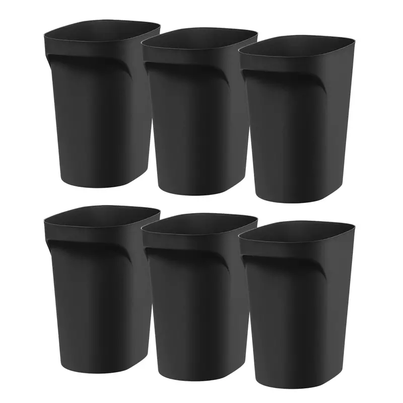 Iris Usa 6-Pack Of 6-Gallon Small Trash Cans With Handles – Black 1
