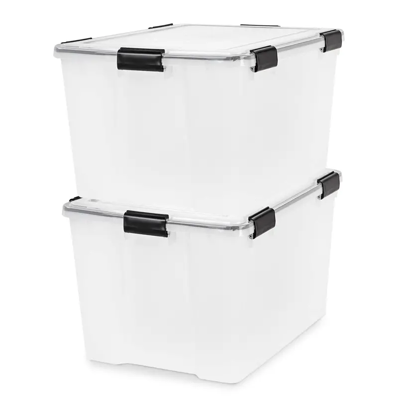 Iris Usa 74-Qt Heavy-Duty Gasket-Seal Storage Boxes – 2-Piece Set 1