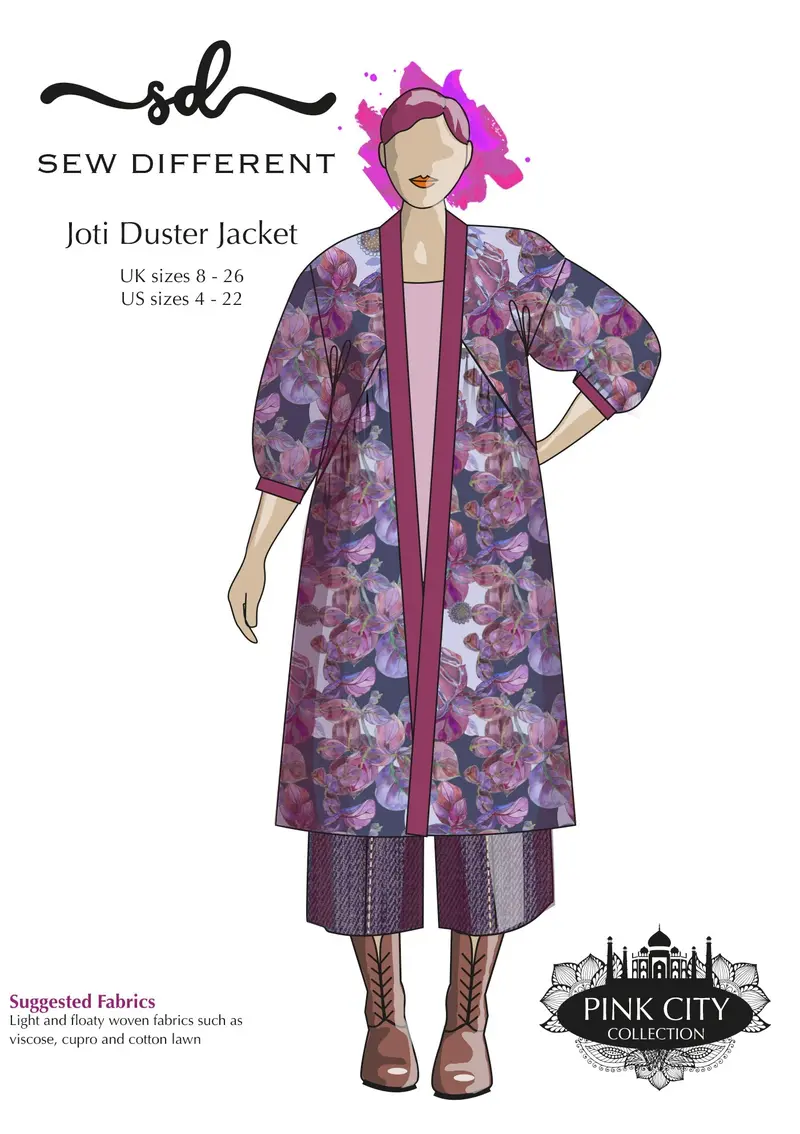 Joti Duster Jacket Pattern – Oversized Paper Sewing Template 1