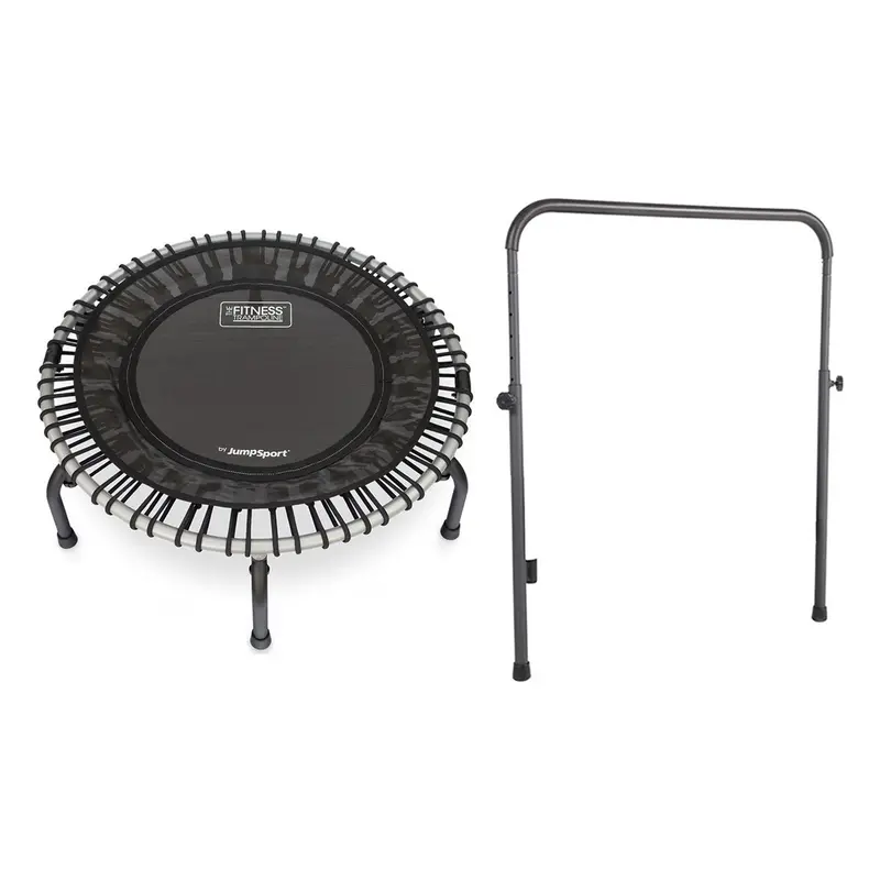 Jumpsport 350F Compact Indoor Trampoline – 39-Inch Fitness Tramp With Handle Bar 1