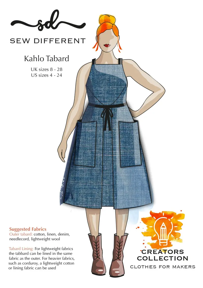 Kahlo Tabard Pattern – Art-Inspired Paper Sewing Template 1