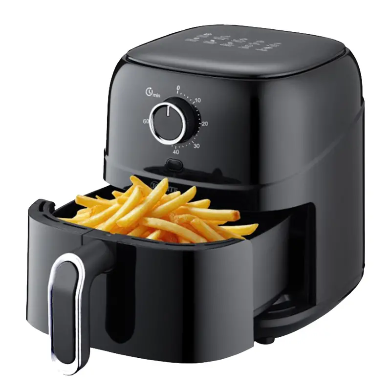 Kitchen Elite 2.5 Qt Mechanical Air Fryer – Compact Countertop Cooker, Black 1
