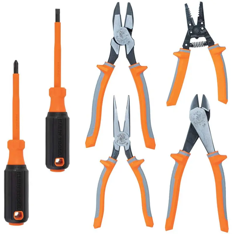 Klein 9418R 1000V Insulated 6-Piece Electrician’S Tool Set – Cutter, Pliers, Screwdriver, Stripper 1