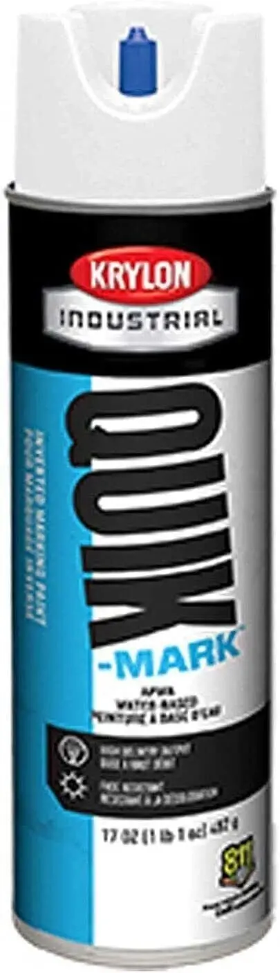 Krylon Quik-Mark Inverted Water-Based Marking Paint – Brilliant White, 20 Oz 1