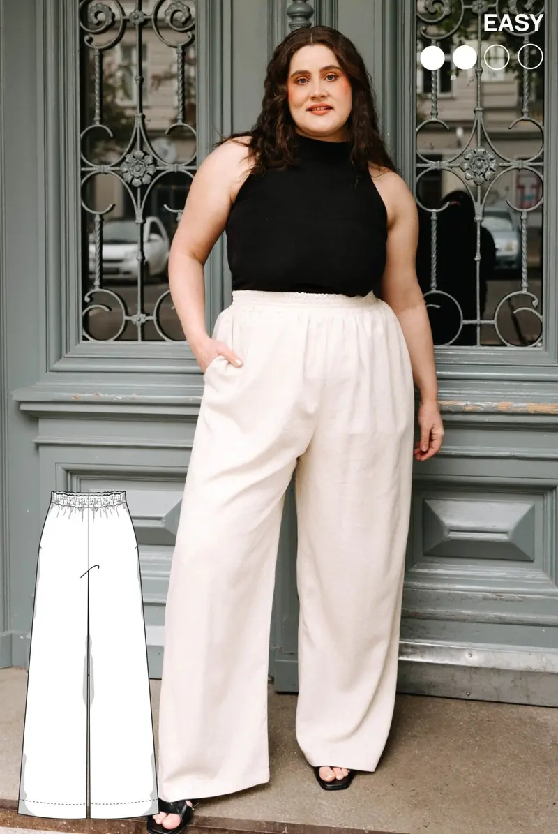 Lana Palazzo Pants Pattern – Wide-Leg Flowy Trousers Template – Elegant Evening Or Loungewear – Juliana Martejevs 1