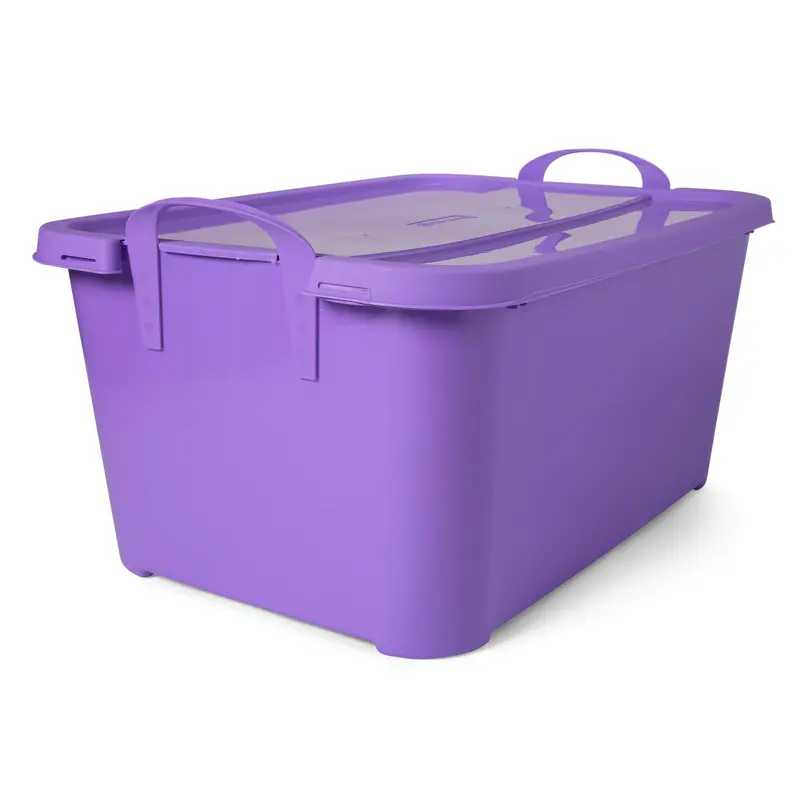 Life Story 55-Quart Stackable Storage Bin – Light-Duty Organizing Container, 12-Pack, Purple 1