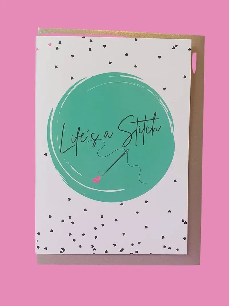 "Life'S A Stitch" Sewing Greeting Card By Sew Anonymous 1