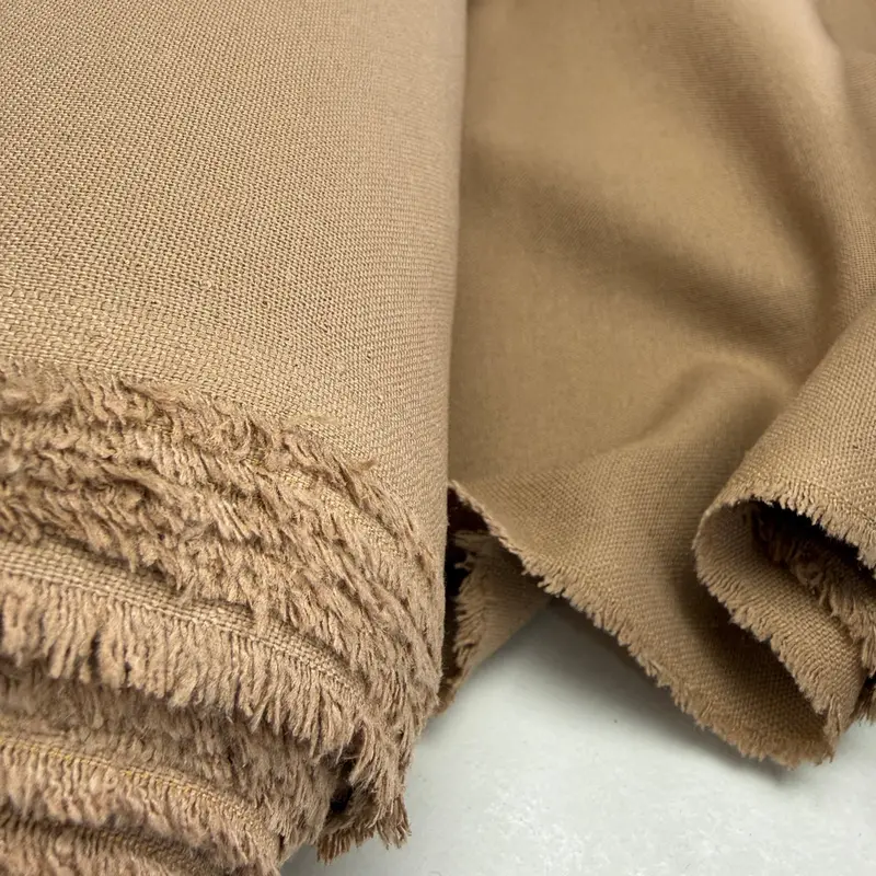 Linen, Viscose, And Polyester Blend Fabric In Natural Dune 1