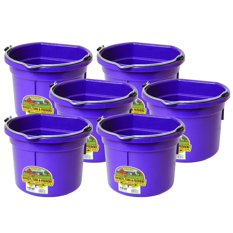 Little Giant 2-Gallon Flat-Back All-Purpose Bucket – Purple (6-Pack) 1