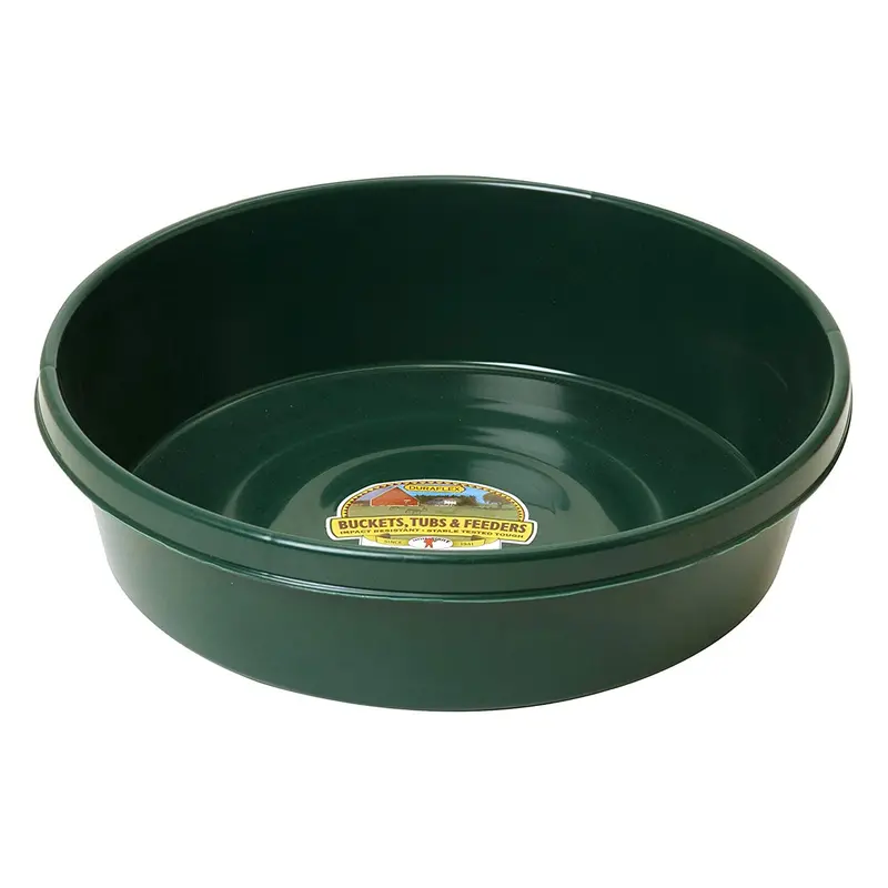 Little Giant 3-Gallon Plastic Feed Pan – Flat Farm & Livestock Utility Tray, Green 1