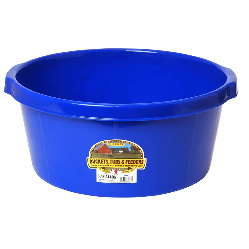 Little Giant 6.5-Gallon All-Purpose Pond Tub – Blue Plastic Utility Container With Handles 1