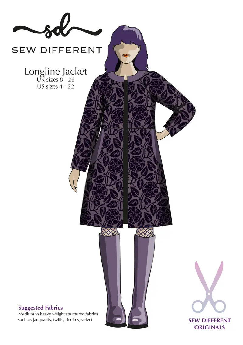Longline Jacket Pattern – Extended-Cut Paper Sewing Template 1