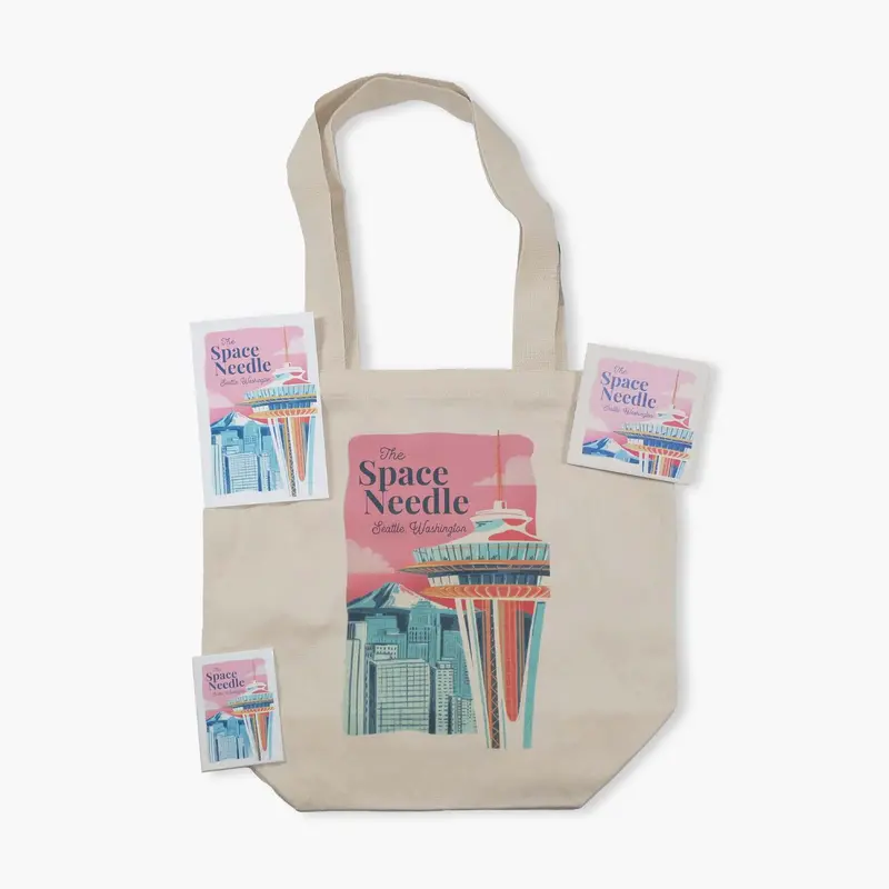 Lp Seattle Epic Cityscape Illustrated Souvenir 1