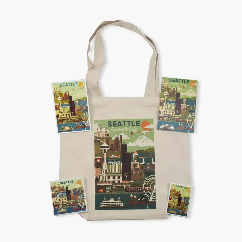 Lp Seattle Geometric Skyline Design Souvenir 1