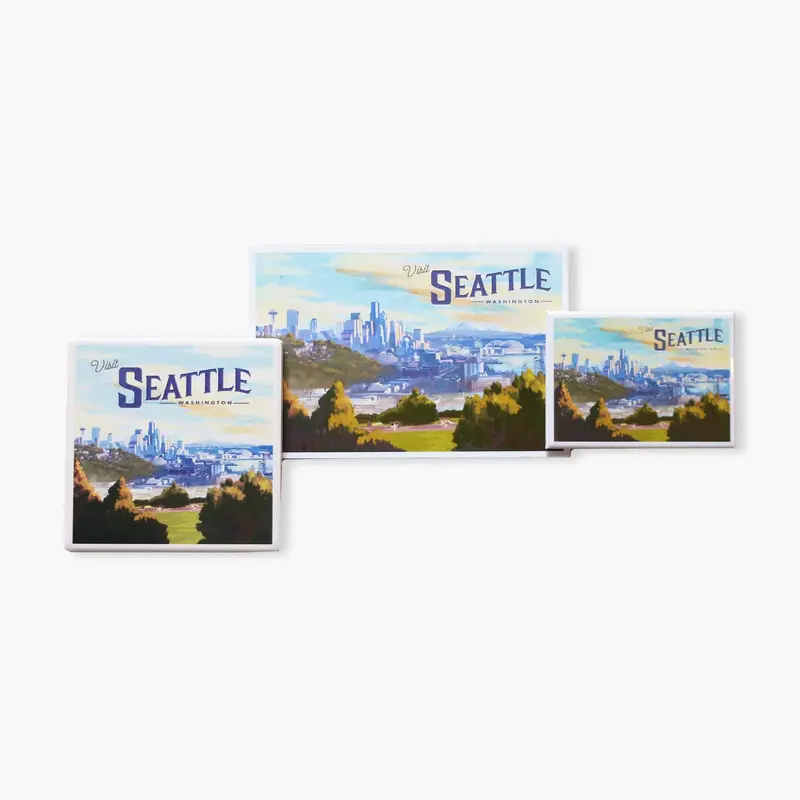 Lp Seattle Oil Painting Style City Souvenir 1
