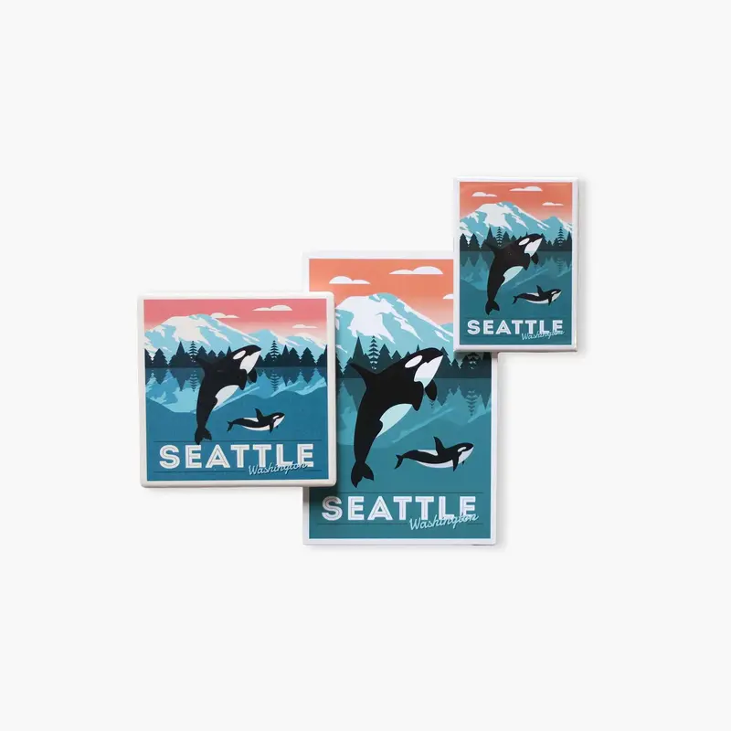 Lp Seattle Orca Whale And Calf Inspired Souvenir 1