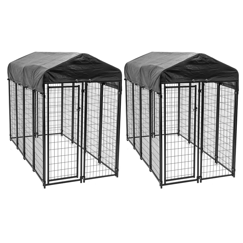 Lucky Dog Uptown Heavy-Duty Covered Kennel – Large Outdoor Dog Pen (2-Pack) 1