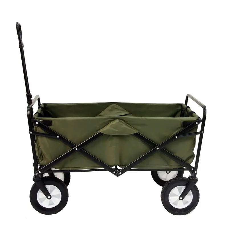 Mac Sports Collapsible Garden Wagon – Heavy-Duty Green Folding Utility Cart For Camping & Yard Use 1