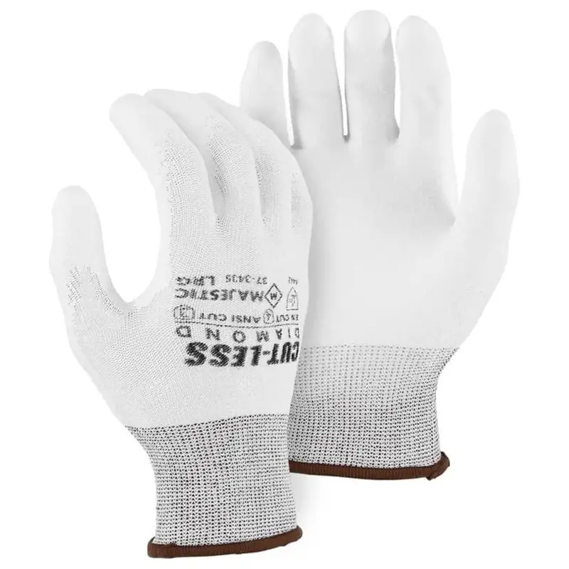 Majestic 37-3435 Cut-Resistant Diamond-Knit Gloves — Pu Palm Coating, Large, 12-Pack 1