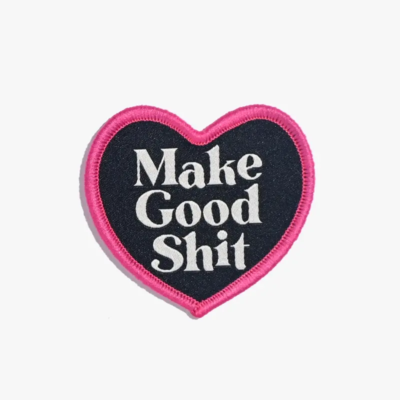 "Make Good Shit" Embroidered Iron-On Patch – Retro-Style Sewing Motif By Kylie And The Machine 1