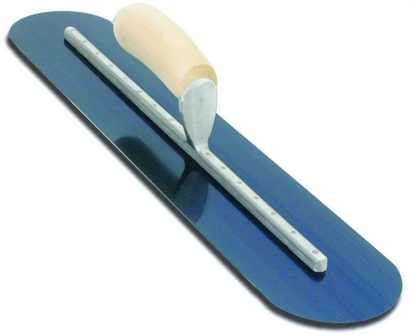 Marshalltown Mxs224Br Fully Rounded Blue Steel Trowel – 22" X 4", Solid Wood Handle, Made In Usa 1